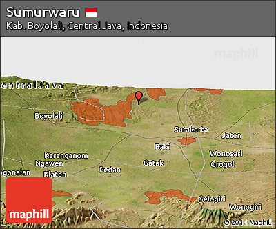 Satellite Panoramic Map of Sumurwaru