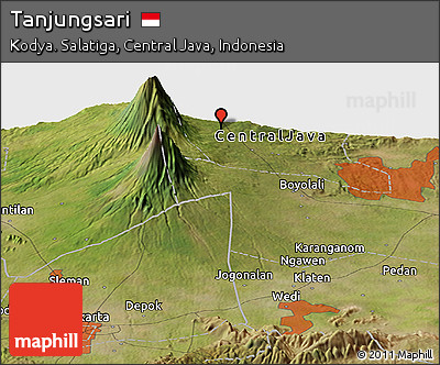 Satellite Panoramic Map of Tanjungsari