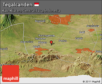 Satellite Panoramic Map of Tegalcanden