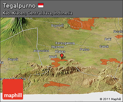 Satellite Panoramic Map of Tegalpurno