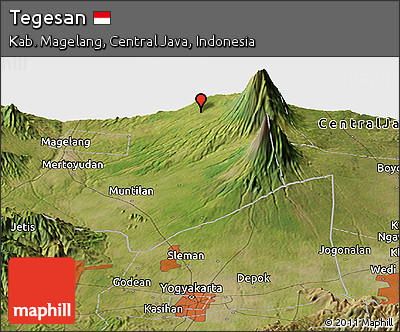 Satellite Panoramic Map of Tegesan