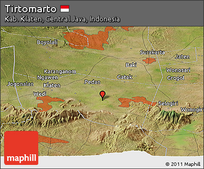 Satellite Panoramic Map of Tirtomarto