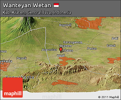Satellite Panoramic Map of Wanteyan Wetan