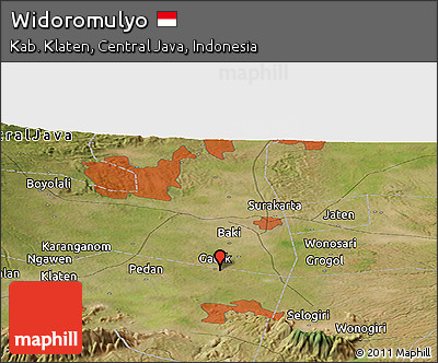 Satellite Panoramic Map of Widoromulyo