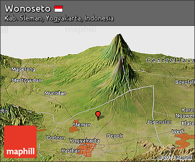 Satellite Panoramic Map of Wonoseto