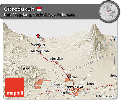 Shaded Relief Panoramic Map of Citrodukuh