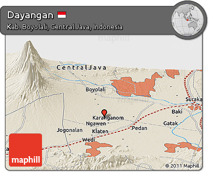 Shaded Relief Panoramic Map of Dayangan