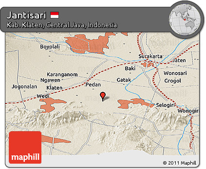 Shaded Relief Panoramic Map of Jantisari