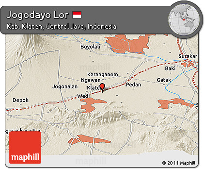 Shaded Relief Panoramic Map of Jogodayo Lor