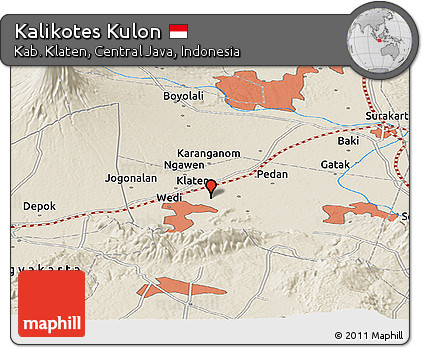 Shaded Relief Panoramic Map of Kalikotes Kulon