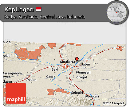 Shaded Relief Panoramic Map of Kaplingan