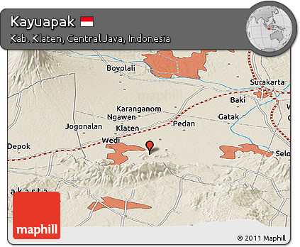 Shaded Relief Panoramic Map of Kayuapak