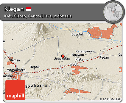 Shaded Relief Panoramic Map of Klegan