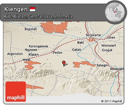 Shaded Relief Panoramic Map of Klengen