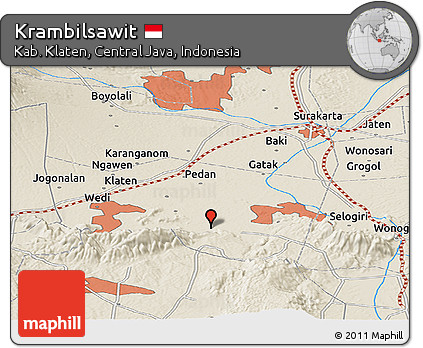 Shaded Relief Panoramic Map of Krambilsawit