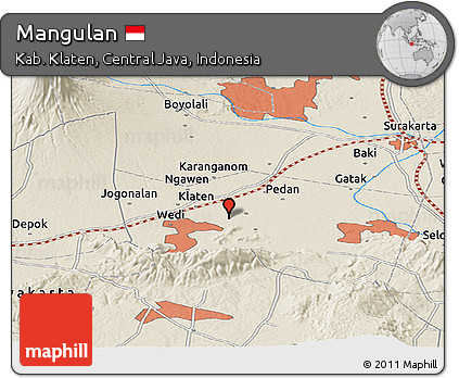 Shaded Relief Panoramic Map of Mangulan
