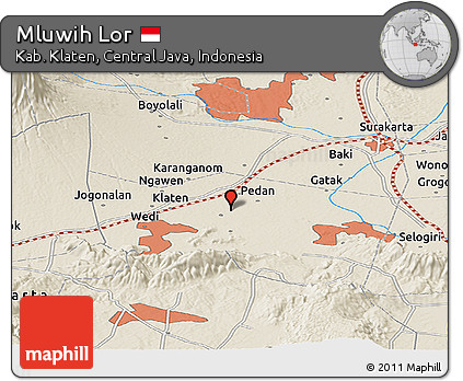 Shaded Relief Panoramic Map of Mluwih Lor