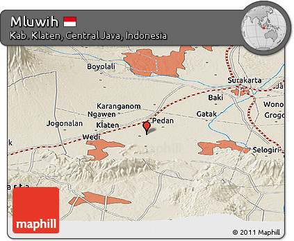 Shaded Relief Panoramic Map of Mluwih