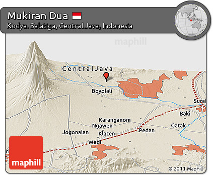 Shaded Relief Panoramic Map of Mukiran Dua