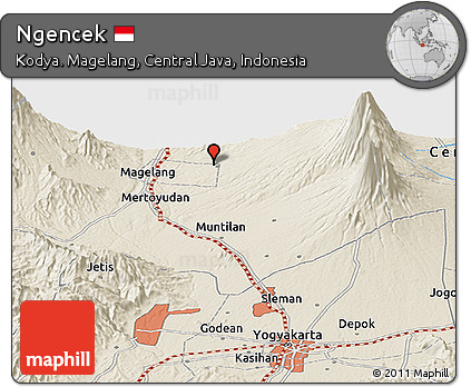 Shaded Relief Panoramic Map of Ngencek