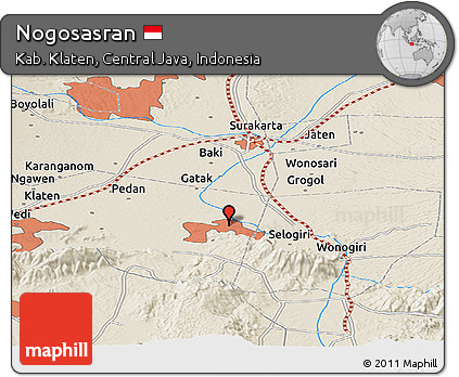 Shaded Relief Panoramic Map of Nogosasran