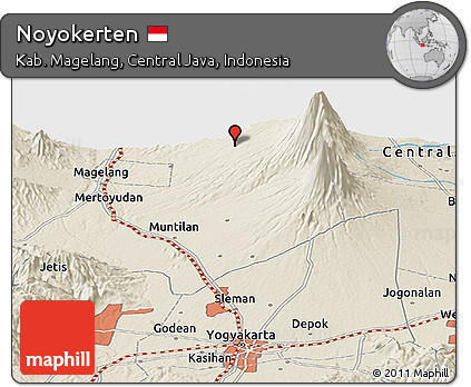 Shaded Relief Panoramic Map of Noyokerten