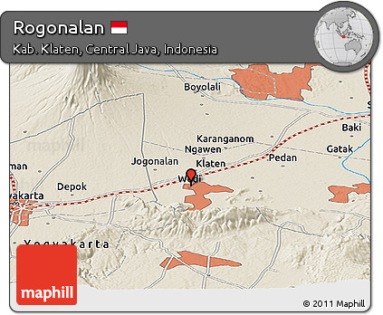 Shaded Relief Panoramic Map of Rogonalan