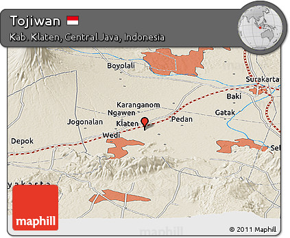 Shaded Relief Panoramic Map of Tojiwan