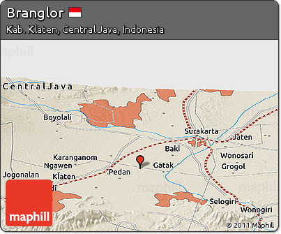 Shaded Relief Panoramic Map of Branglor