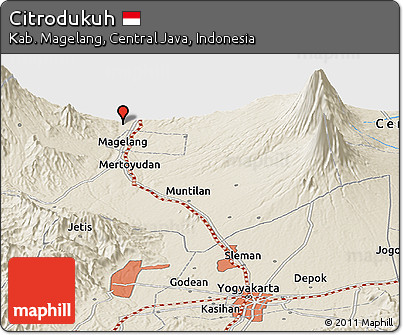 Shaded Relief Panoramic Map of Citrodukuh