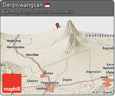 Shaded Relief Panoramic Map of Derpowangsan