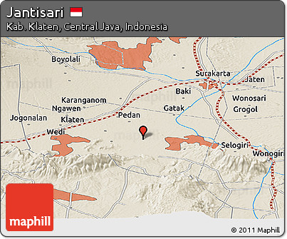 Shaded Relief Panoramic Map of Jantisari