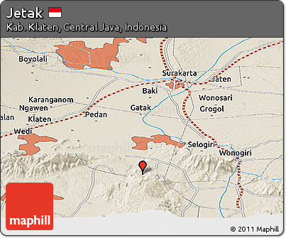 Shaded Relief Panoramic Map of Jetak