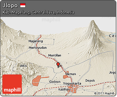 Shaded Relief Panoramic Map of Jlopo
