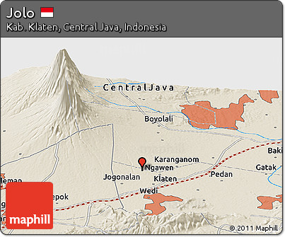 Shaded Relief Panoramic Map of Jolo