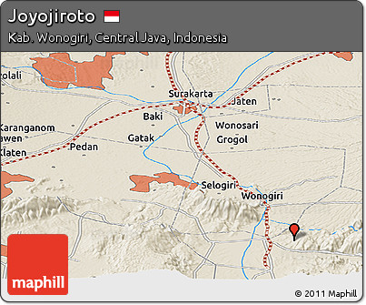 Shaded Relief Panoramic Map of Joyojiroto