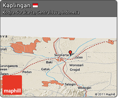 Shaded Relief Panoramic Map of Kaplingan
