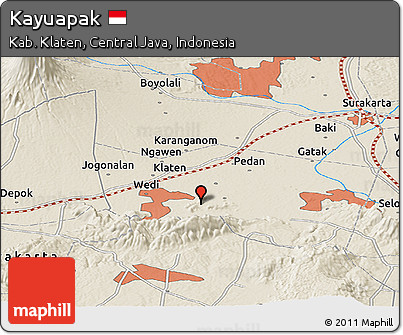 Shaded Relief Panoramic Map of Kayuapak