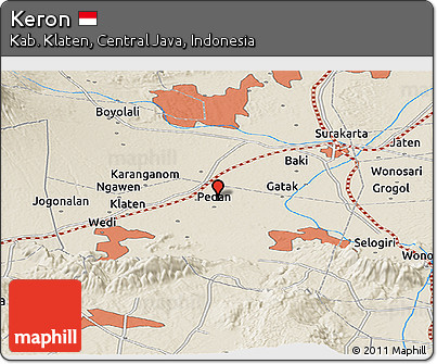 Shaded Relief Panoramic Map of Keron