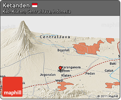 Shaded Relief Panoramic Map of Ketanden
