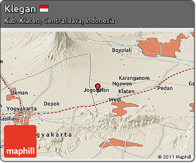 Shaded Relief Panoramic Map of Klegan