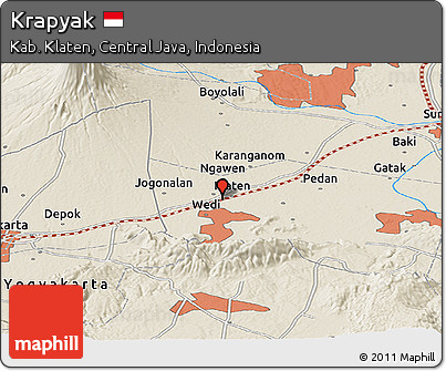 Shaded Relief Panoramic Map of Krapyak
