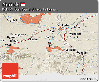 Shaded Relief Panoramic Map of Nuricik
