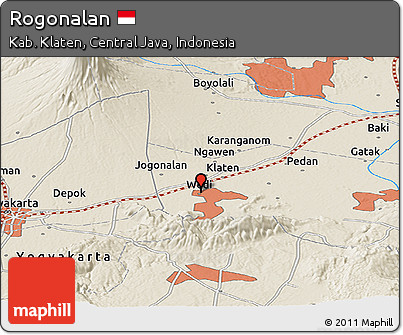 Shaded Relief Panoramic Map of Rogonalan