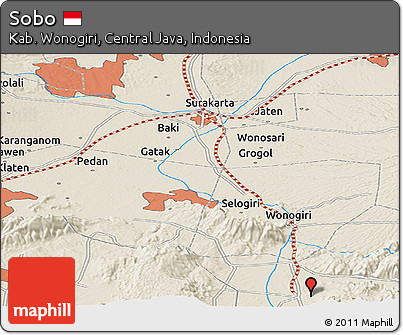 Shaded Relief Panoramic Map of Sobo