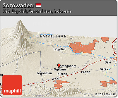 Shaded Relief Panoramic Map of Sorowaden
