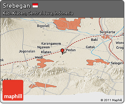 Shaded Relief Panoramic Map of Srebegan