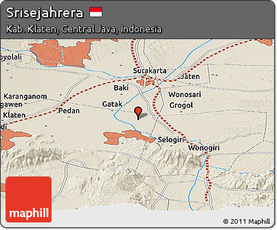 Shaded Relief Panoramic Map of Srisejahrera