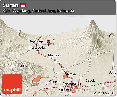 Shaded Relief Panoramic Map of Suran