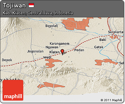 Shaded Relief Panoramic Map of Tojiwan